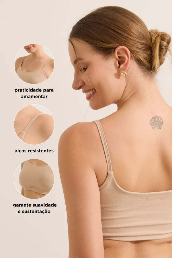 TOP AMAMENTAÇÃO DE ALGODÃO CONFORTO MÁXIMO