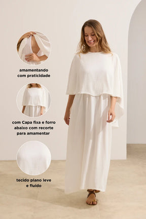 VESTIDO CAPA LONGO GESTANTE E AMAMENTAÇÃO