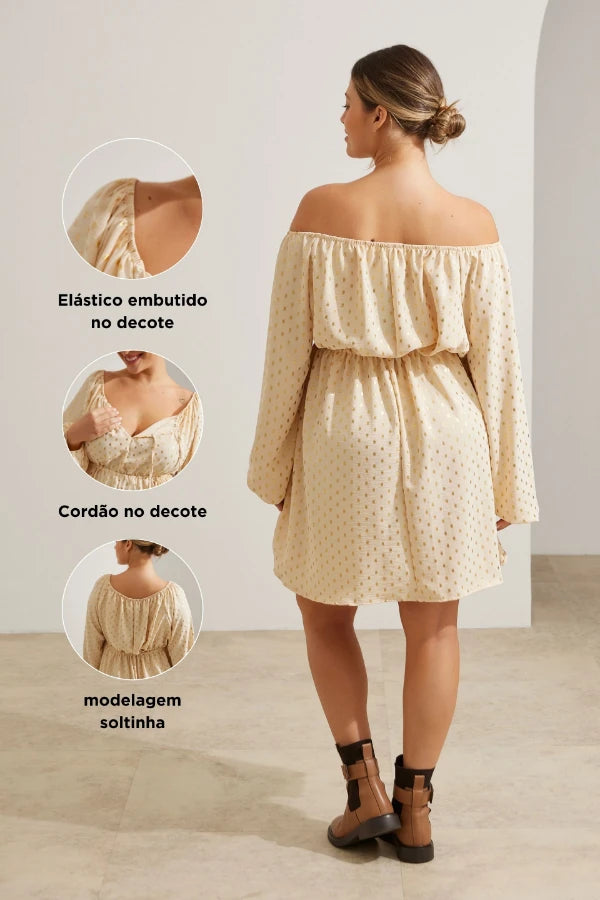 VESTIDO GESTANTE E AMAMENTAÇÃO CURTO FLUÍDO COM DECOTE REGULÁVEL