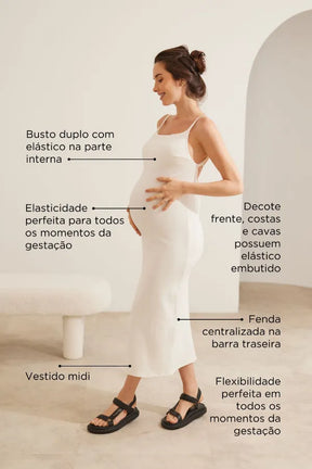 VESTIDO GESTANTE FRENTE UNICA BANDAGEM