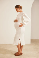 VESTIDO GESTANTE TRICOT MANGA LONGA